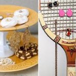 cake stand and tennis racket jewelry, DIY crafts, up cycling, up cycle, cycle up, up cycling ideas, reuse of materials