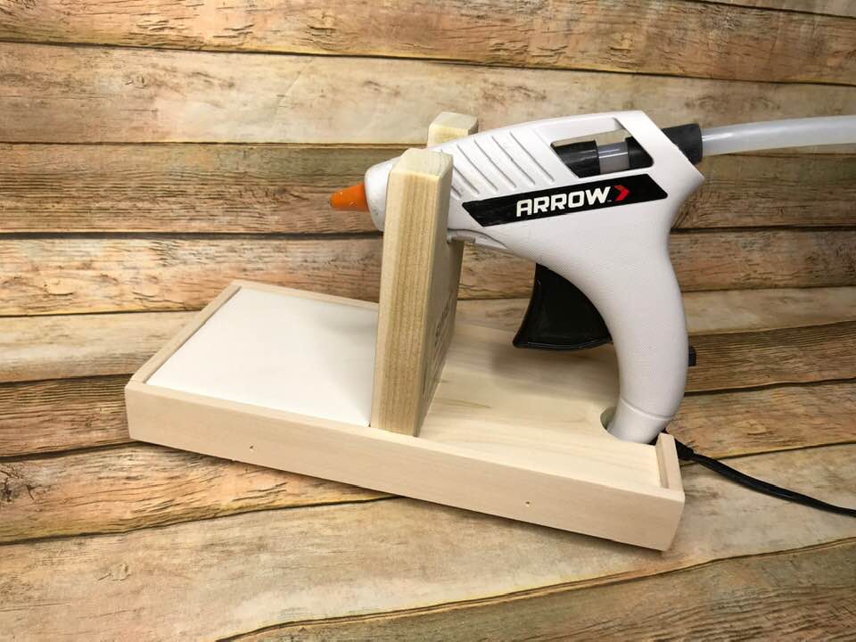 Hot Glue Gun Stand, Hot Glue Gun Holder, Wooden Glue Gun Holder