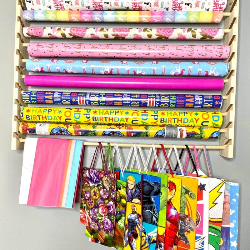 Ikare 7-Tier Metal Ribbon Storage Organizer - Wall Mounted Rack For Wrapping Paper, Crafts, Flower Shop (27.55x35.43x3.93 In) - View #6