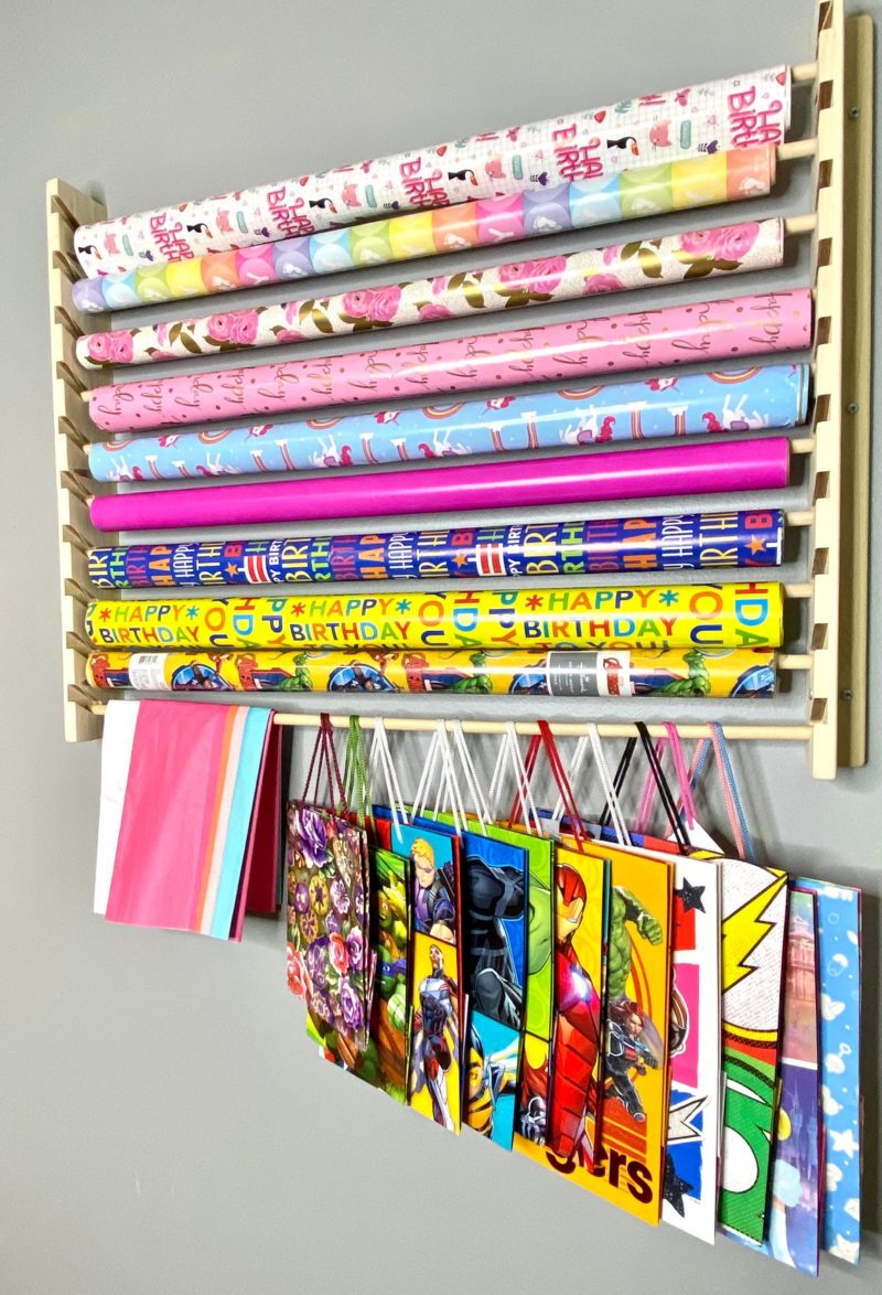 Gift Wrap Organizer Wall Mount